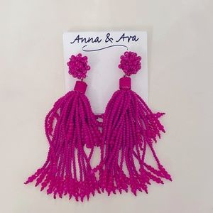 Anna & Ava - Fuchsia Tassel Earrings